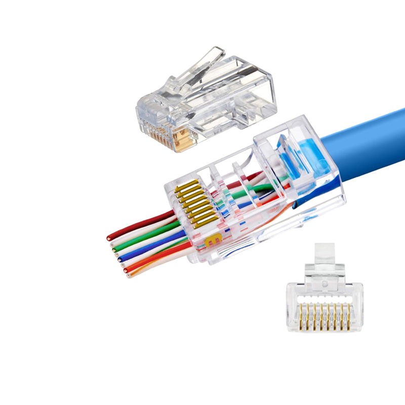 RJ45 pass through connector
