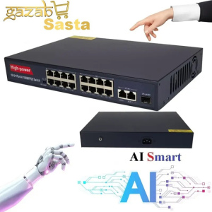 JC59_​​​​​​​16 Port (16+2+1) 2 up-link + 1SFT port gigabit ultra hd network ethernet imported poe switch